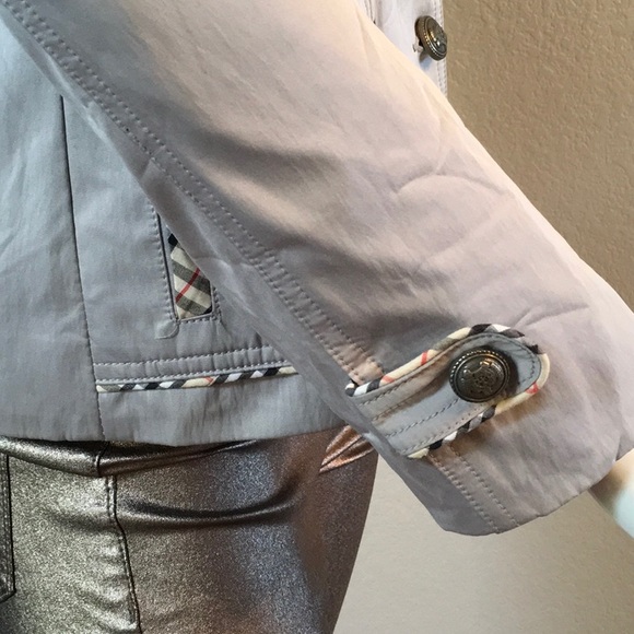 3-Bottom Front Nova Check Print Trim Blazer - Picture 6 of 8